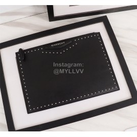 Givenchy Gold Polka Dot Wrap Pattern Leather Handbag Black