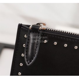 Givenchy Gold Polka Dot Wrap Pattern Leather Handbag Black