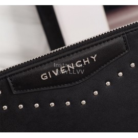 Givenchy Gold Polka Dot Wrap Pattern Leather Handbag Black