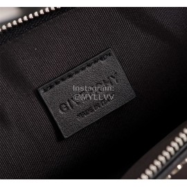 Givenchy Gold Polka Dot Wrap Pattern Leather Handbag Black