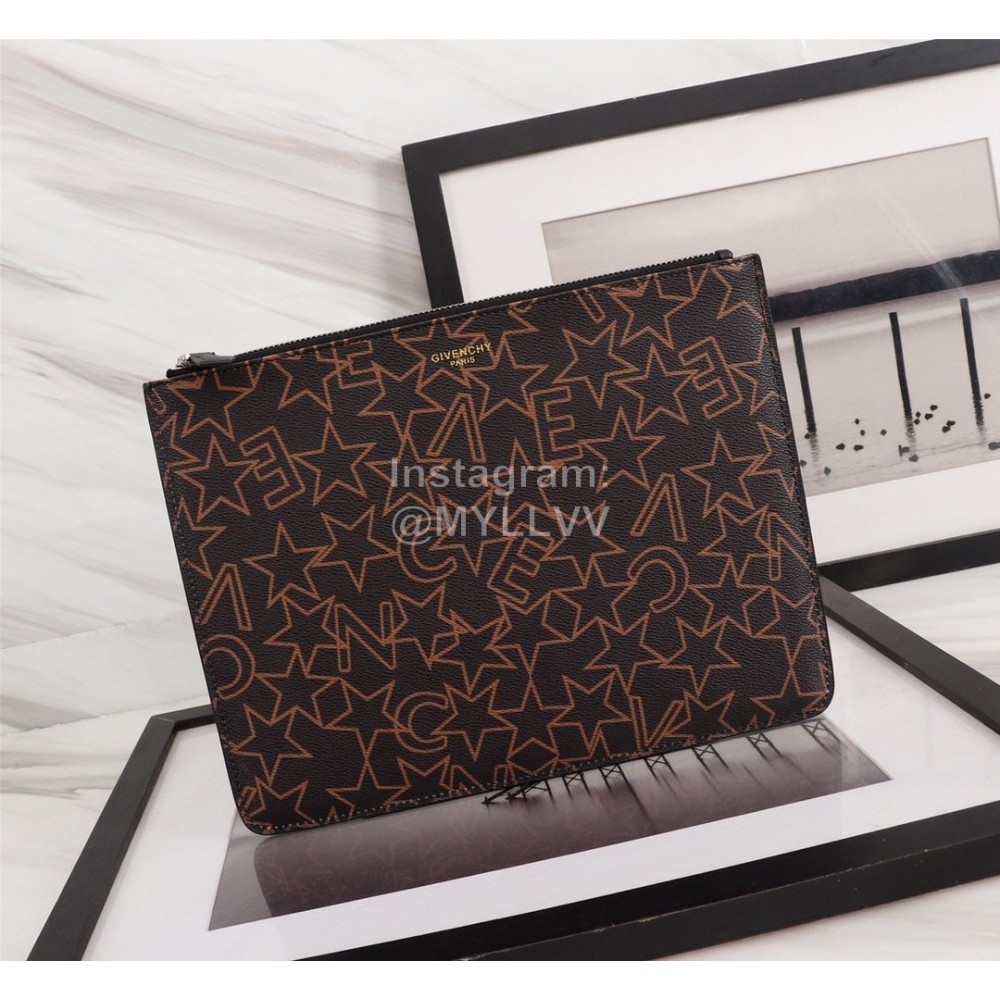 Givenchy Yellow Star Moon Pattern Leather Handbag Black