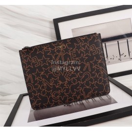 Givenchy Yellow Star Moon Pattern Leather Handbag Black