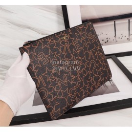 Givenchy Yellow Star Moon Pattern Leather Handbag Black