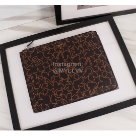 Givenchy Yellow Star Moon Pattern Leather Handbag Black