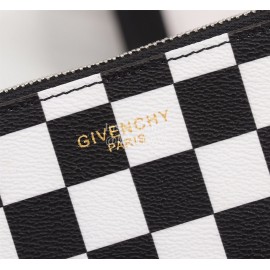 Givenchy Black And White Four Grid Pattern Leather Handbag Black