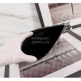 Givenchy Black And White Four Grid Pattern Leather Handbag Black