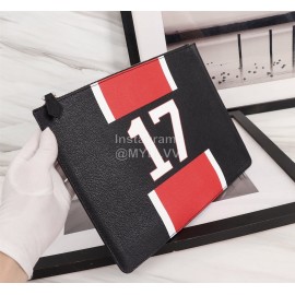 Givenchy Red Number 17 Pattern Leather Handbag Black