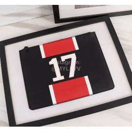 Givenchy Red Number 17 Pattern Leather Handbag Black