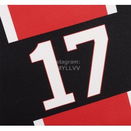 Givenchy Red Number 17 Pattern Leather Handbag Black