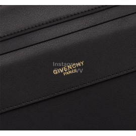 Givenchy Double Gold Letter Logo Leather Handbag Black