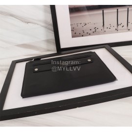 Givenchy Double Gold Letter Logo Leather Handbag Black