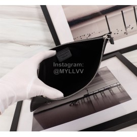 Givenchy Double Gold Letter Logo Leather Handbag Black