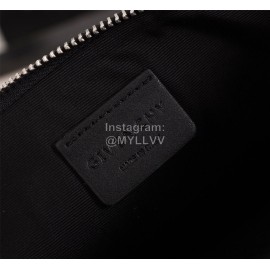 Givenchy Double Gold Letter Logo Leather Handbag Black