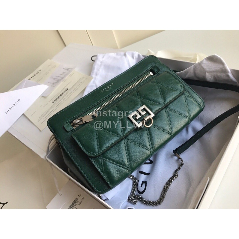 Givenchy Pocket Diamond Long Chain One-Shoulder Diagonal Bag Olive Green