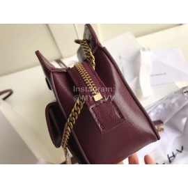 Givenchy Pocket Diamond Long Chain Shoulder Diagonal Bag Wine Red