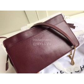 Givenchy Pocket Diamond Long Chain Shoulder Diagonal Bag Wine Red