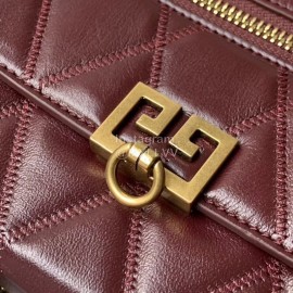 Givenchy Pocket Diamond Double G Micro Brand Diagonal Bag Wine Red 0179
