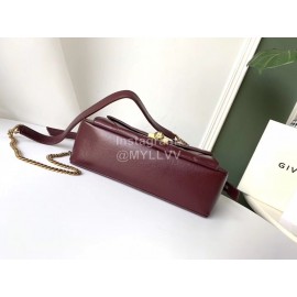 Givenchy Pocket Diamond Double G Micro Brand Diagonal Bag Wine Red 0179