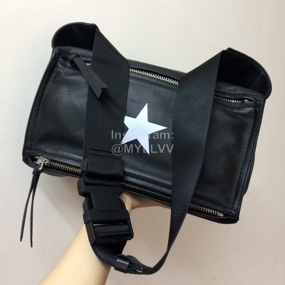 Givenchy White Five-Pointed Star Cowhide Crossbody Chest Bag Black 9983