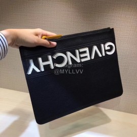 Givenchy White Letter Logo Leather Handbag Pure Black