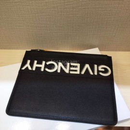 Givenchy White Letter Logo Leather Handbag Pure Black