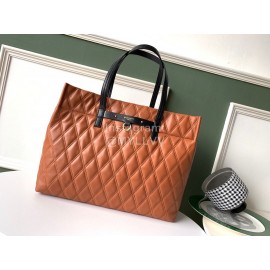 Givenchy Sheepskin Quilted Diamond One Shoulder Tote Shopping Bag Brown