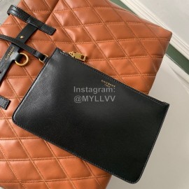 Givenchy Sheepskin Quilted Diamond One Shoulder Tote Shopping Bag Brown