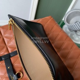 Givenchy Sheepskin Quilted Diamond One Shoulder Tote Shopping Bag Brown