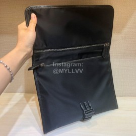 Givenchy Fashion Buckle Cloth With Leather Handbag Black
