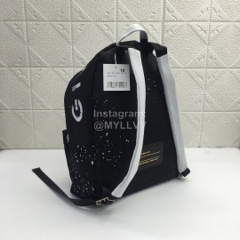 Givenchy Blue Starlight Canvas Double Shoulder Leather Backpack