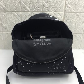 Givenchy Blue Starlight Canvas Double Shoulder Leather Backpack