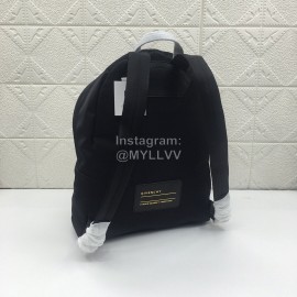 Givenchy White Letter Logo Double Shoulder Leather Backpack Black