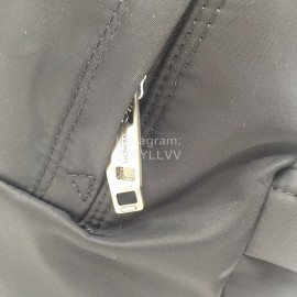 Givenchy White Letter Logo Double Shoulder Leather Backpack Black