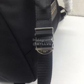 Givenchy White Letter Logo Double Shoulder Leather Backpack Black