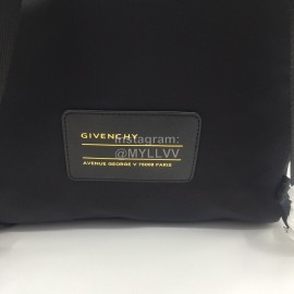 Givenchy White Letter Logo Double Shoulder Leather Backpack Black