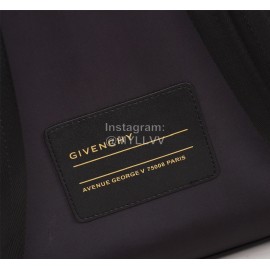 Givenchy White Smudged Letter Logo Double Shoulder Leather Backpack Black