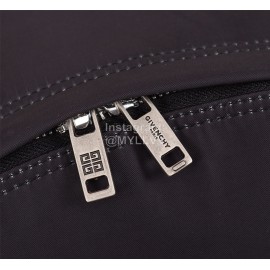 Givenchy White Smudged Letter Logo Double Shoulder Leather Backpack Black