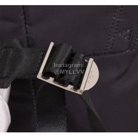 Givenchy White Smudged Letter Logo Double Shoulder Leather Backpack Black