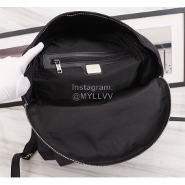 Givenchy White Smudged Letter Logo Double Shoulder Leather Backpack Black