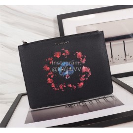 Givenchy Wolf Head Flame Pattern Clutch Black