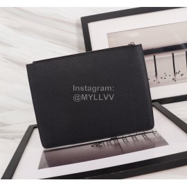 Givenchy Wolf Head Flame Pattern Clutch Black