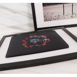 Givenchy Wolf Head Flame Pattern Clutch Black