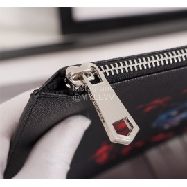 Givenchy Wolf Head Flame Pattern Clutch Black