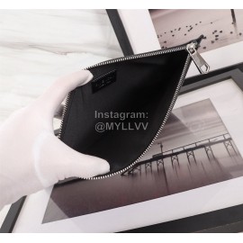 Givenchy Wolf Head Flame Pattern Clutch Black