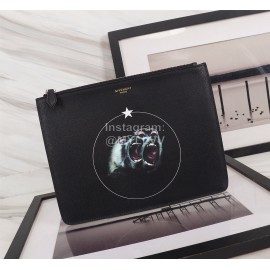 Givenchy Seal Ring Pattern Clutch Black