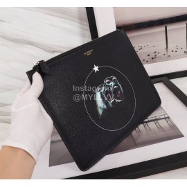 Givenchy Seal Ring Pattern Clutch Black