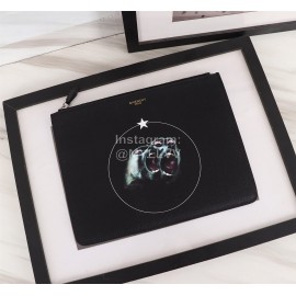 Givenchy Seal Ring Pattern Clutch Black