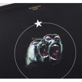 Givenchy Seal Ring Pattern Clutch Black