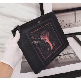 Givenchy Square Pink Snake Pattern Clutch Black