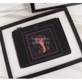 Givenchy Square Pink Snake Pattern Clutch Black